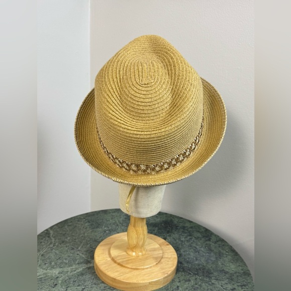 DPC Summertime Fashions Straw Fedora with Fashionable Woven Band - Picture 5 of 8